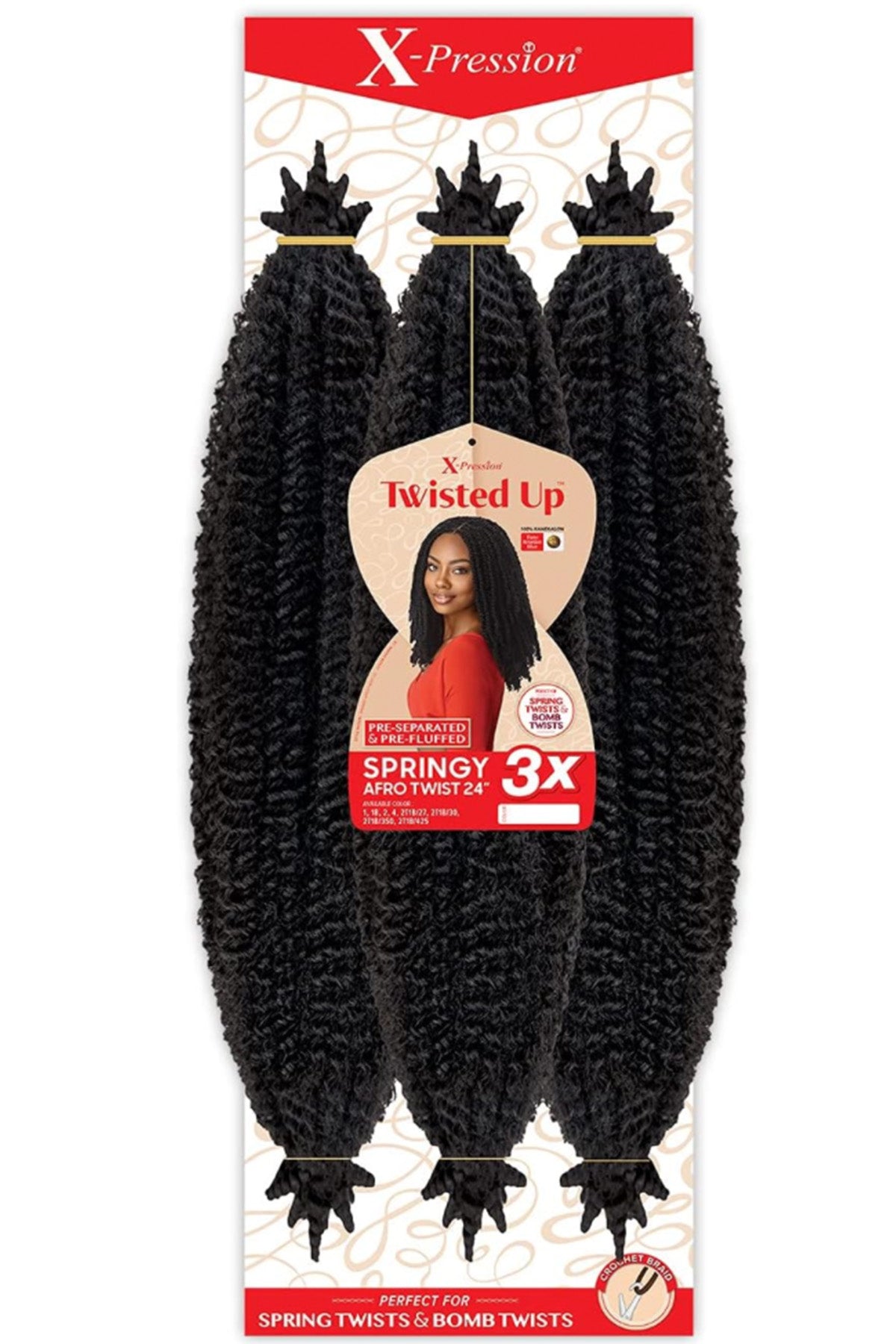 Outre Crochet Braids XPression Twisted Up 3X Springy Afro Twist 16" essence beauty