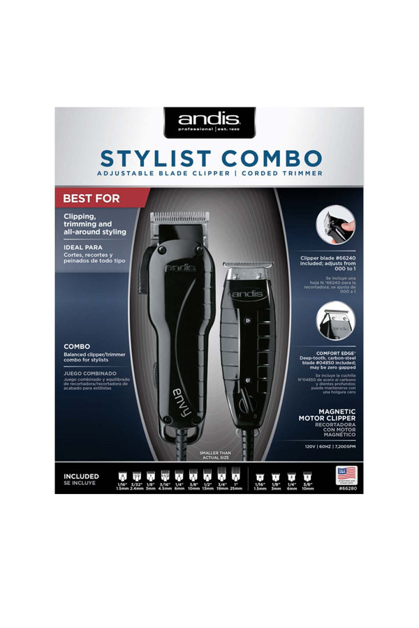 Andis | Andis Stylist Combo- Adjustable Blade Clipper & T-Outliner Trimmer- Black | Electrical | essence beauty